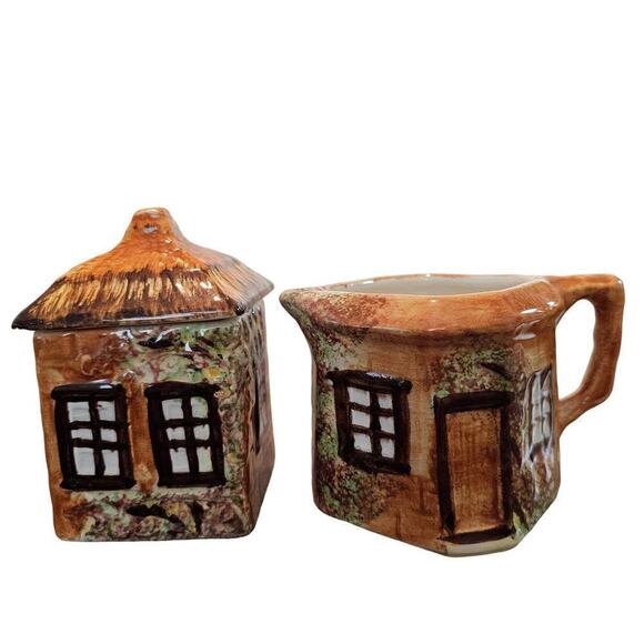 Vintage Price Kensington Cottage Ware Cream and Sugar Containers Brown England - Picture 1 of 9